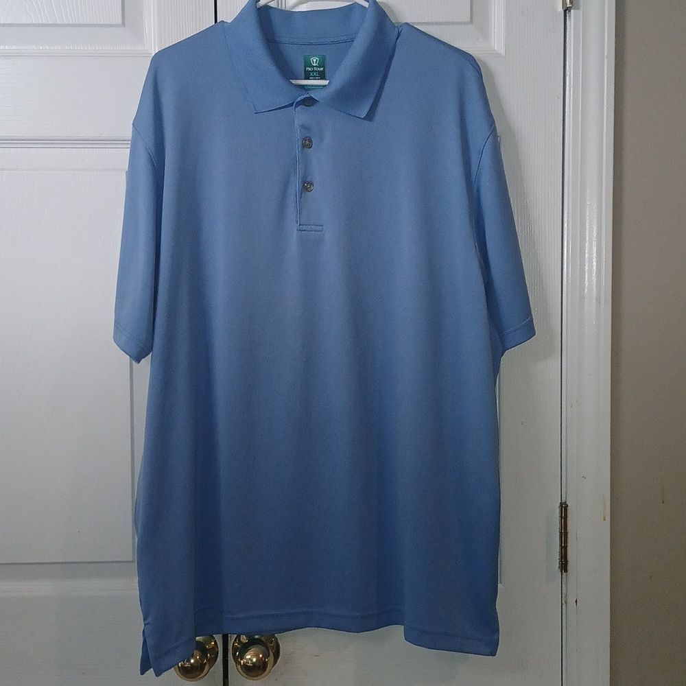 Pro Tour Airplay baby blue golf polo dress shirt